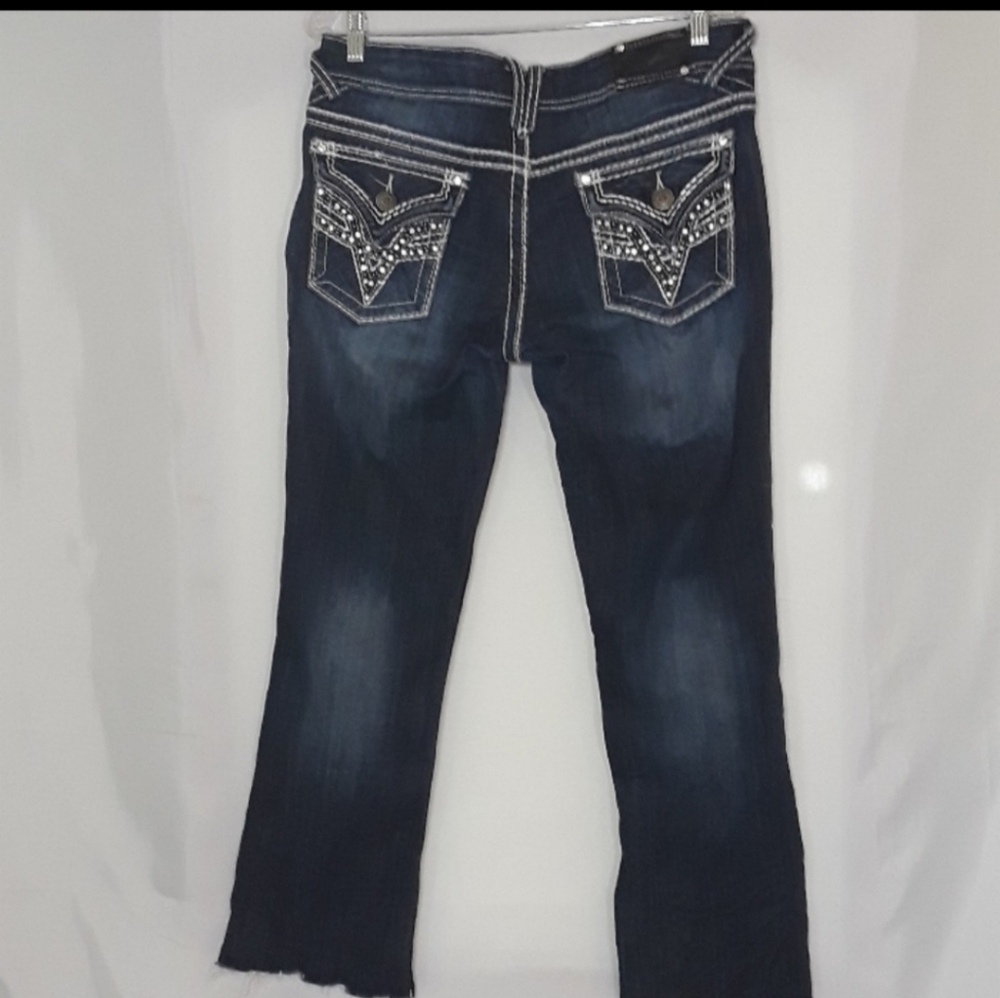 Vigoss Sz 9 Bootcut  (Raw Hem) Bling Jeans